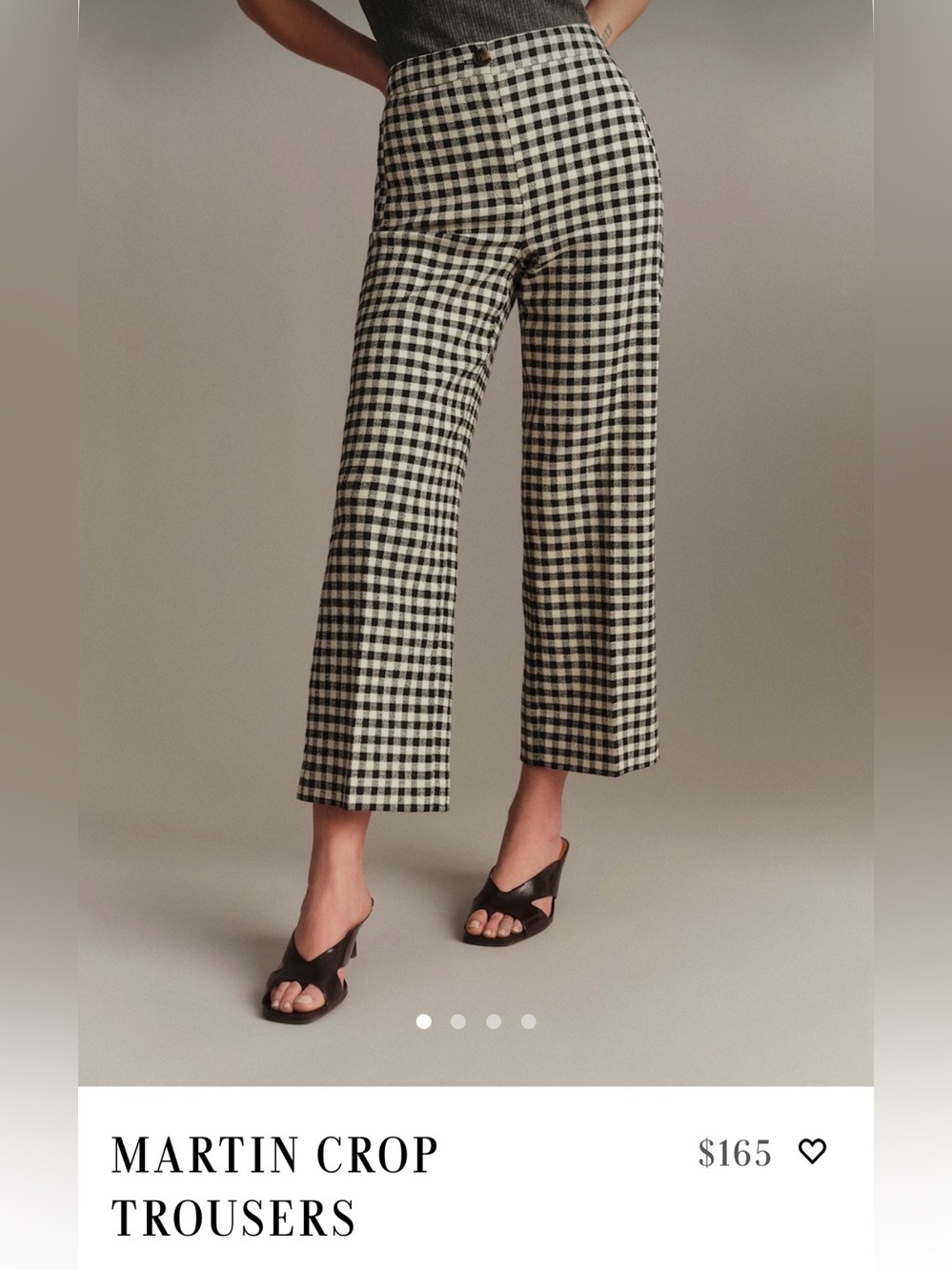Sezane Martin Crop Trousers Black/Ecru, Size 8